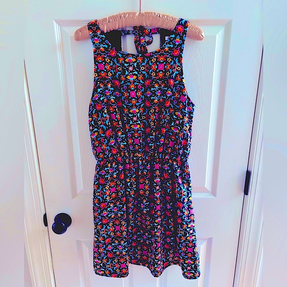 Sleeveless Short Dress Floral Juniors Colorful